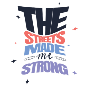 Retro modern stacked slogan poster design