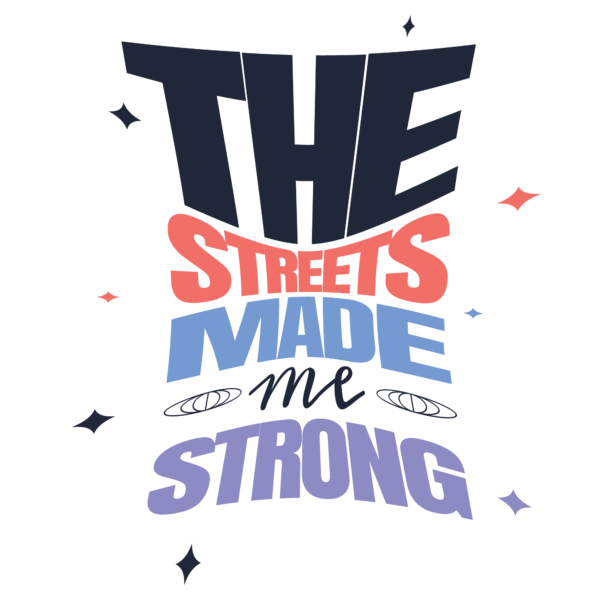 Retro modern stacked slogan poster design