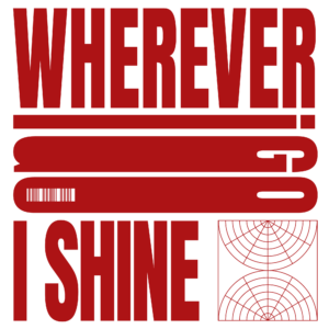 Stacked wherever i shine wordmark with barcode design