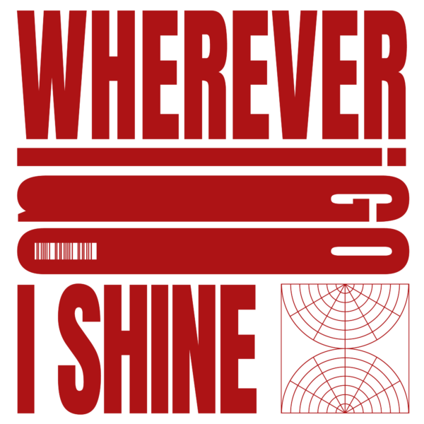 Stacked wherever i shine wordmark with barcode design