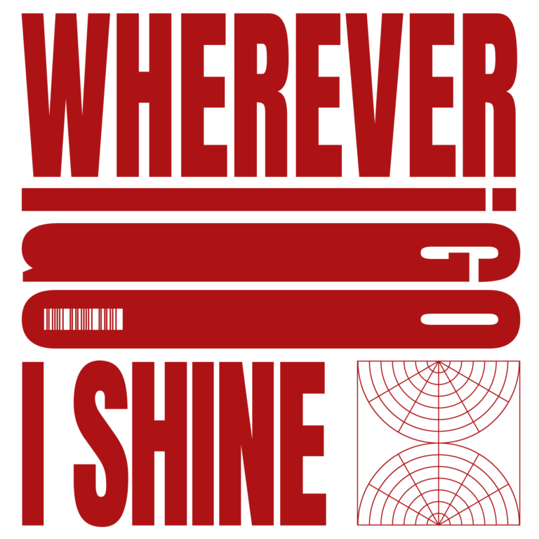 Stacked wherever i shine wordmark with barcode design