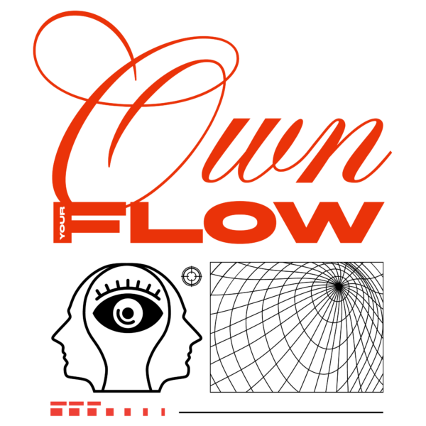 Two heads eye icon with radial grid design