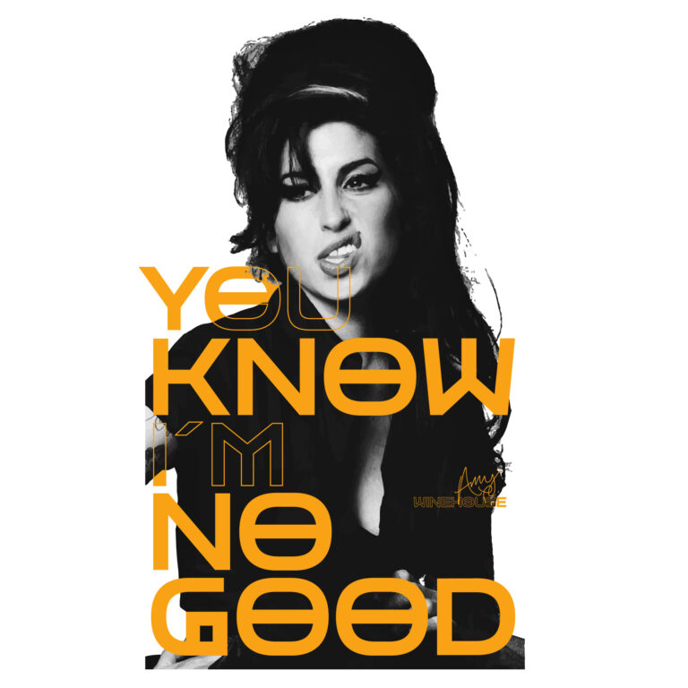 Amy winehouse yellow typography design