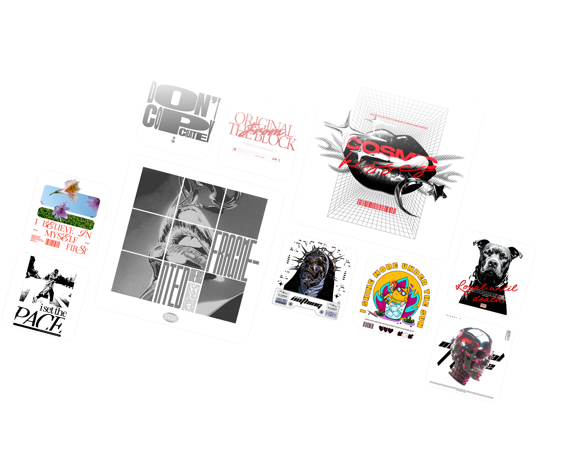 T-shirt design bundle showcase with vector graphics